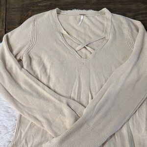 Free People Cream Knit Tunic Top